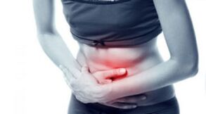 Abdominal pain with damage